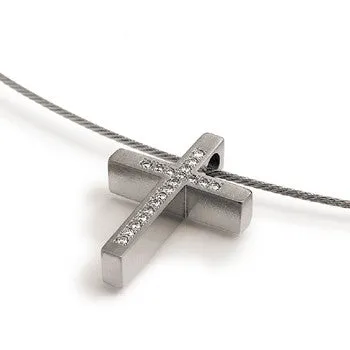 0713-02 Boccia Titanium Cross Pendant  (choose chain separately)