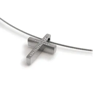 0713-02 Boccia Titanium Cross Pendant  (choose chain separately)