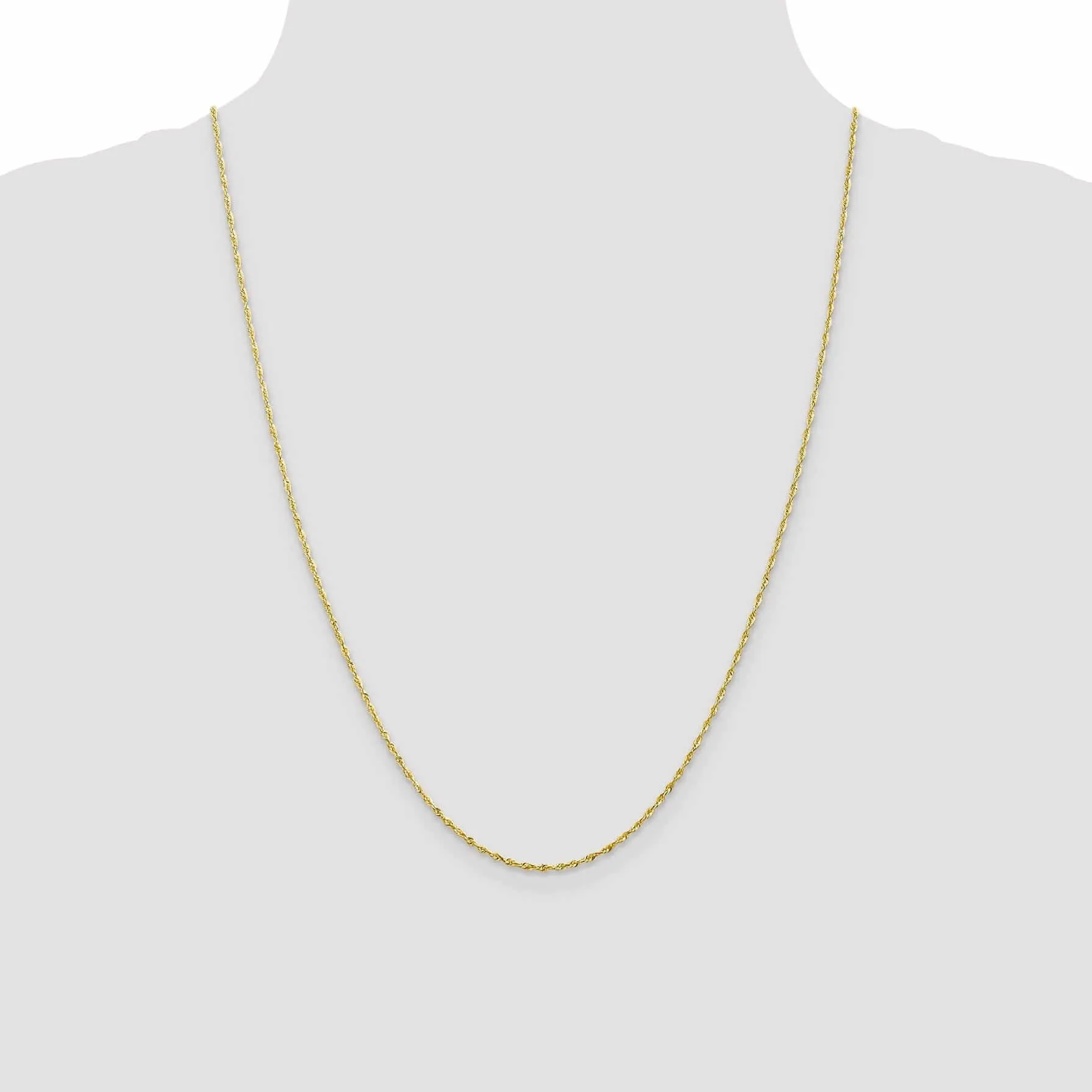 10k Yellow Gold 1.5m D.C Lightweight Rope Chain