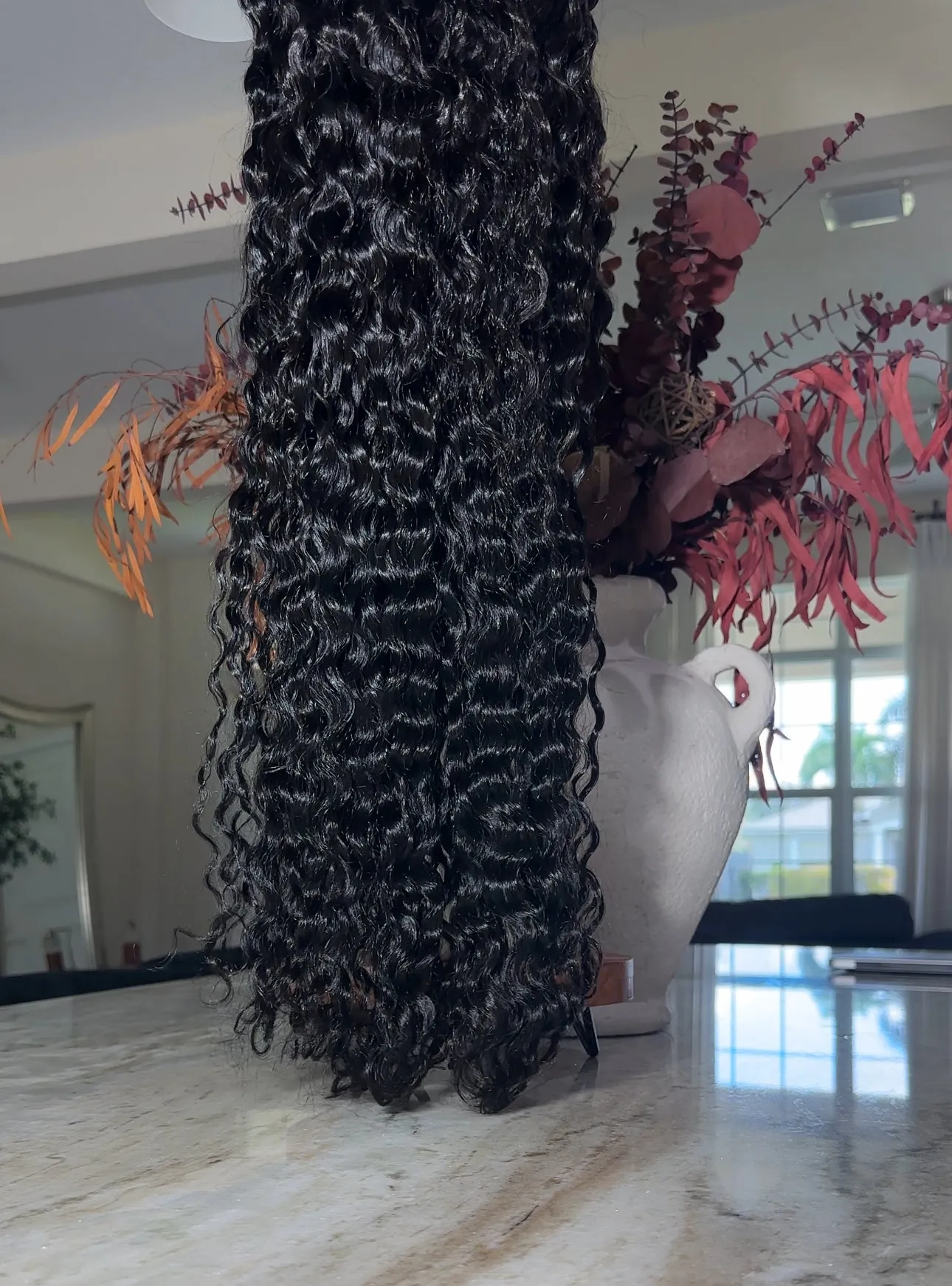 “13x6 HD LUXURY WATER WAVE LACE FRONTAL WIGS, NATURAL BLACK"