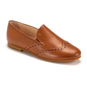 1631 - Tan Leather Boys Slip-On Dress Loafer