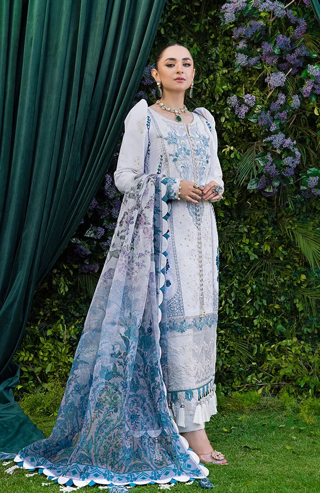 3 Piece Unstitched Luxury Embroidered Lawn-MLL-23-11 | Alzohaib Mahiymaan Luxury Lawn Eid Collection23
