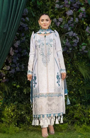 3 Piece Unstitched Luxury Embroidered Lawn-MLL-23-11 | Alzohaib Mahiymaan Luxury Lawn Eid Collection23
