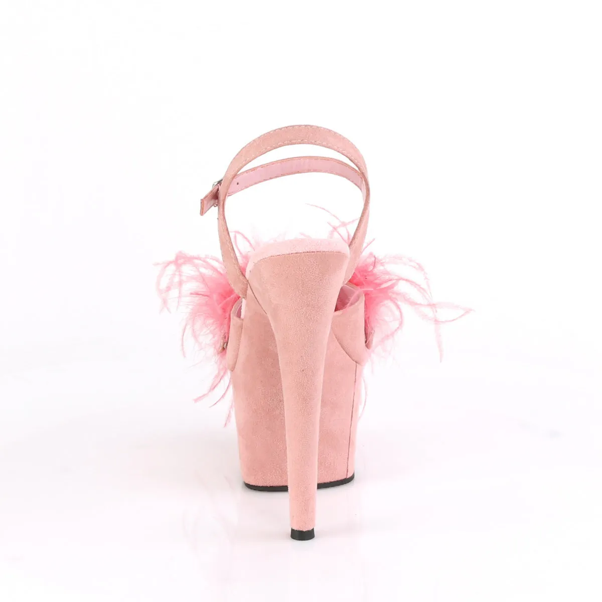 ADORE-709F  Baby Pink Faux Suede-Feather/Baby Pink Faux Suede