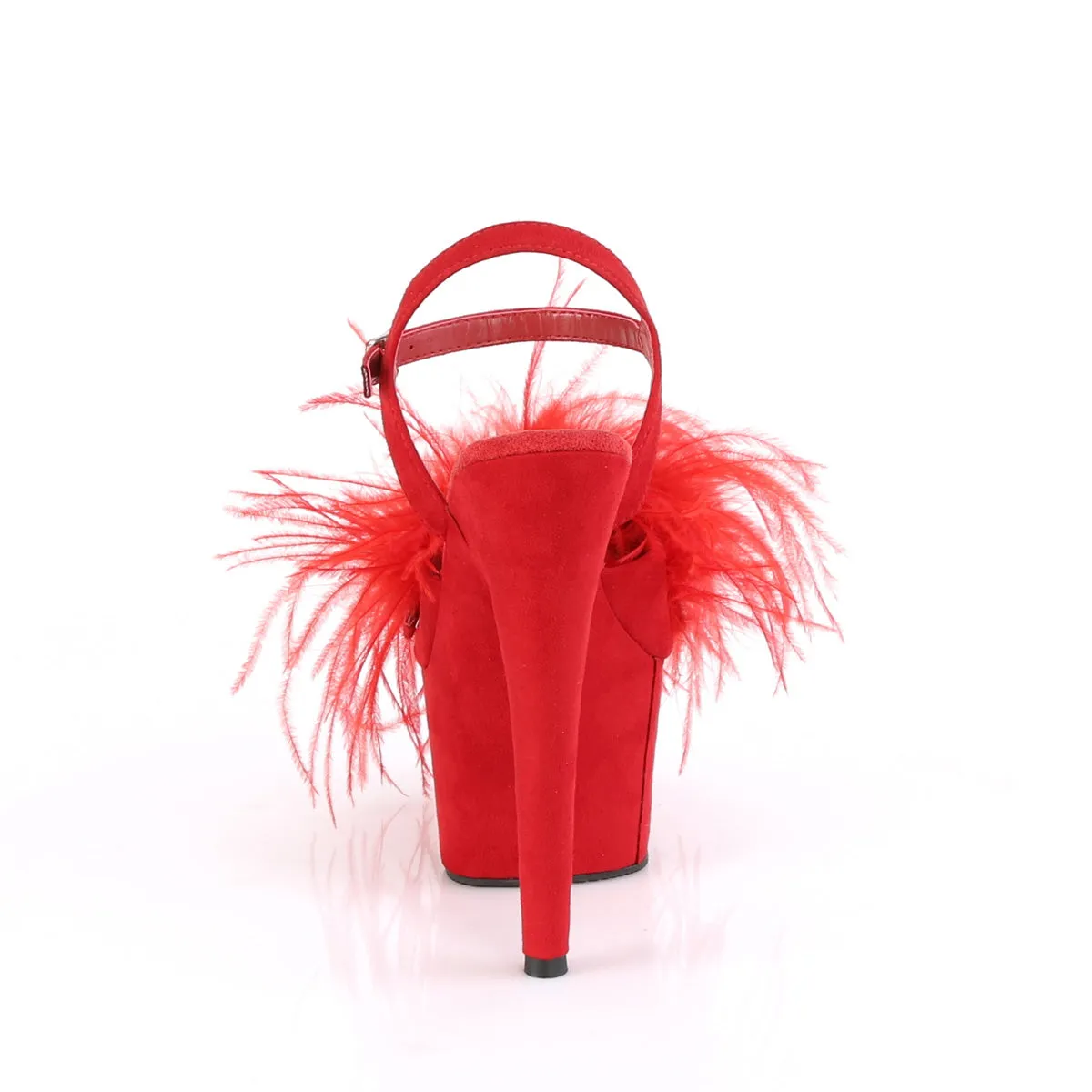 ADORE-709F  Red Faux Suede-Feather/Red Faux Suede