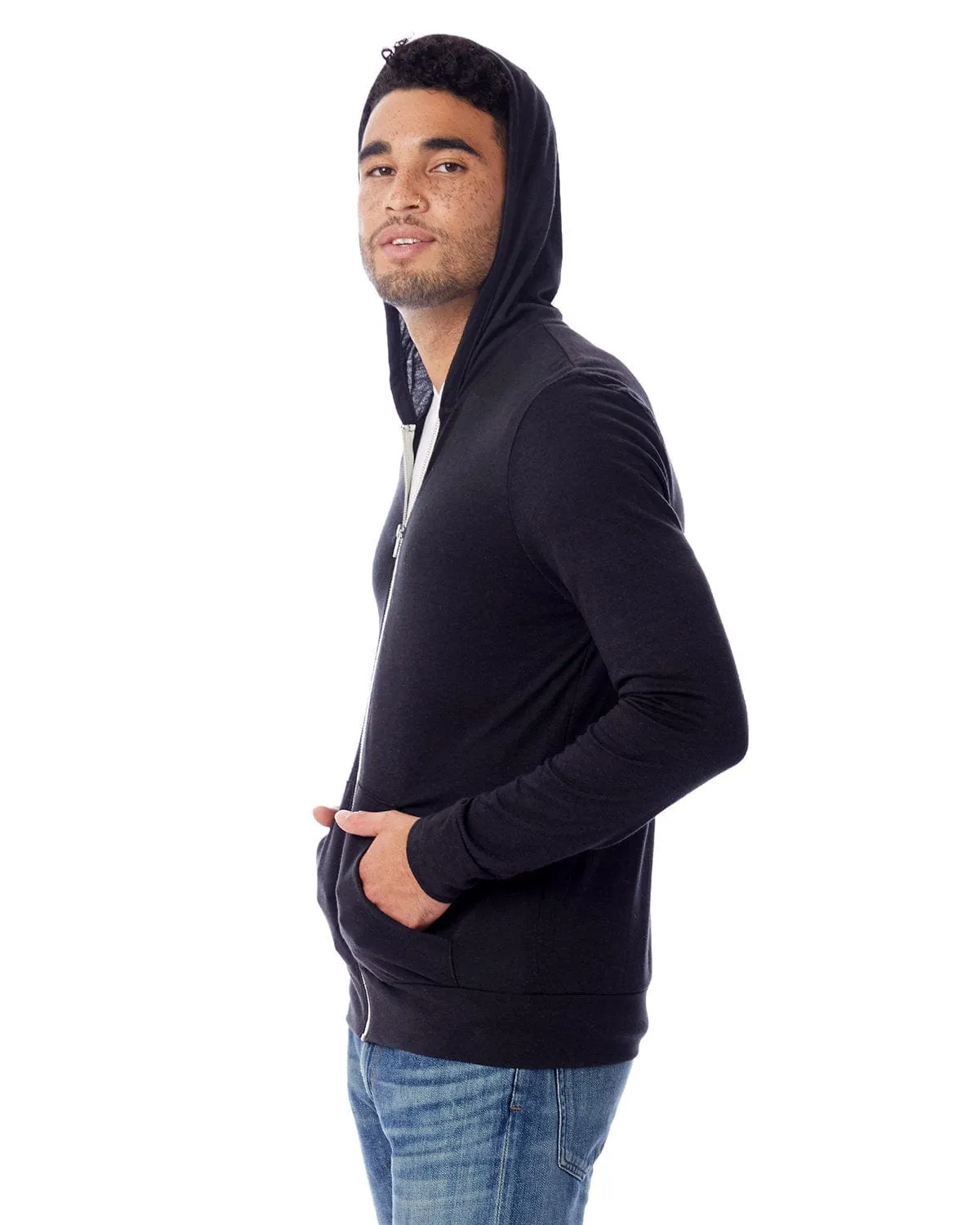 Alternative Unisex Eco-Jersey Zip Hoodie | Eco Tr Black