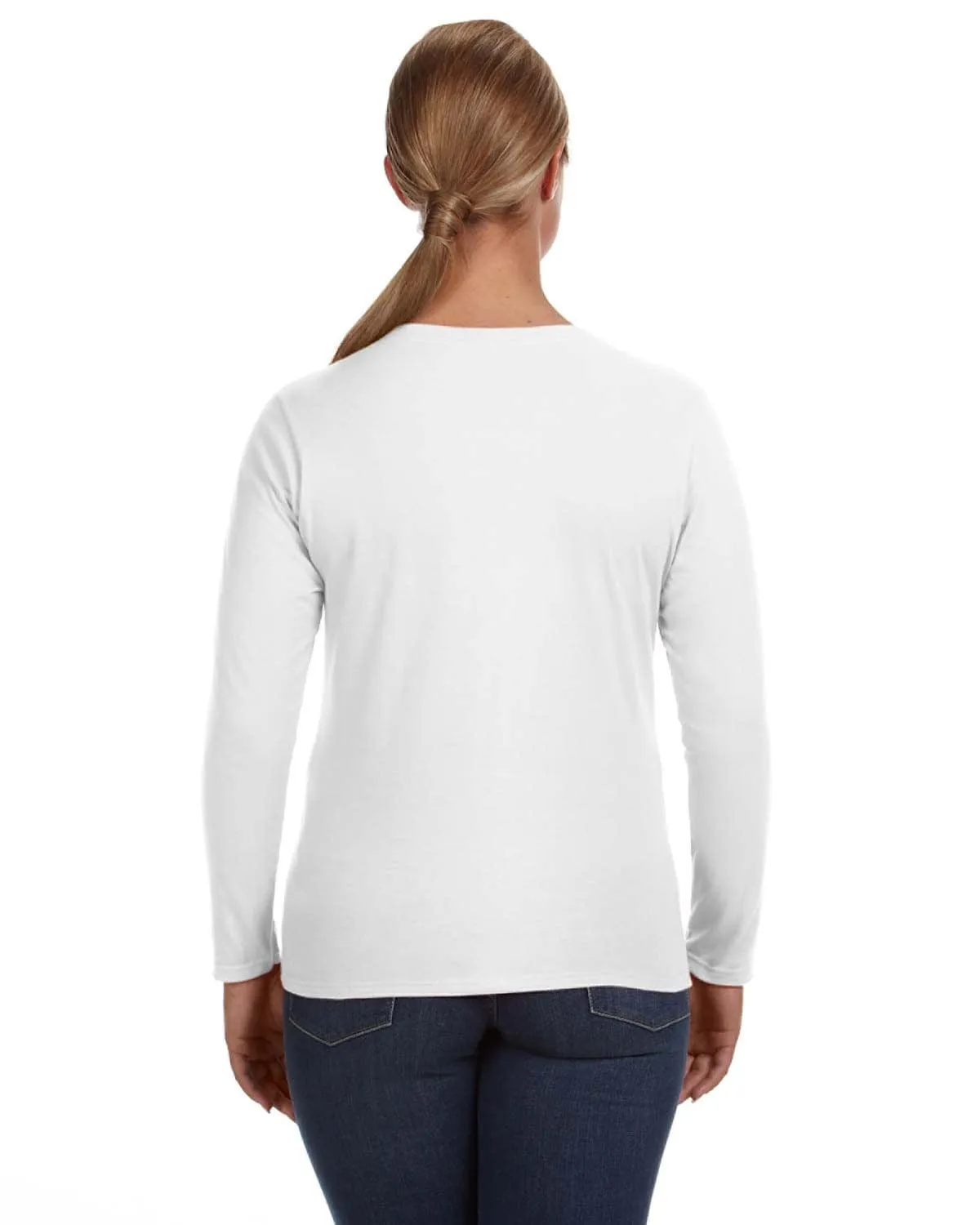 Anvil Ladies Lightweight Long Sleeve T-Shirt | White