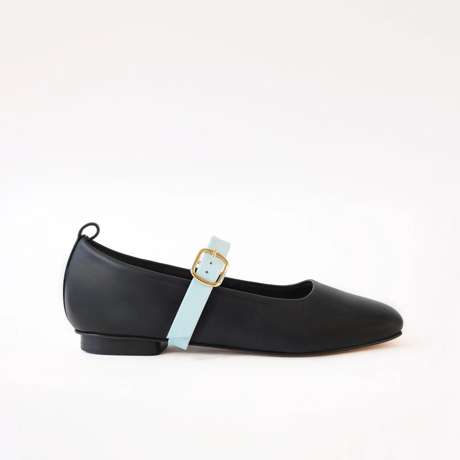 Ballet Swap Flat Black Simple Fivela Light Blue