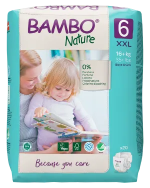 Bambo Nature Eco Nappies - Size 6 (35-66lbs/16-30kg)