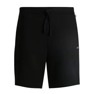 BOSS WAFFLE-STRUCTURE COTTON BLEND LIGHTWEIGHT SHORTS