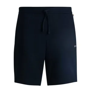 BOSS WAFFLE-STRUCTURE COTTON BLEND LIGHTWEIGHT SHORTS