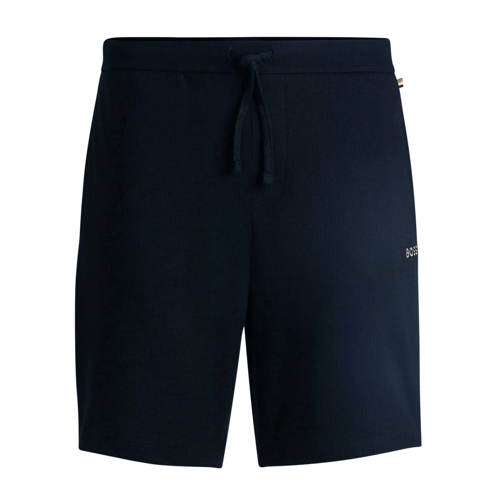 BOSS WAFFLE-STRUCTURE COTTON BLEND LIGHTWEIGHT SHORTS