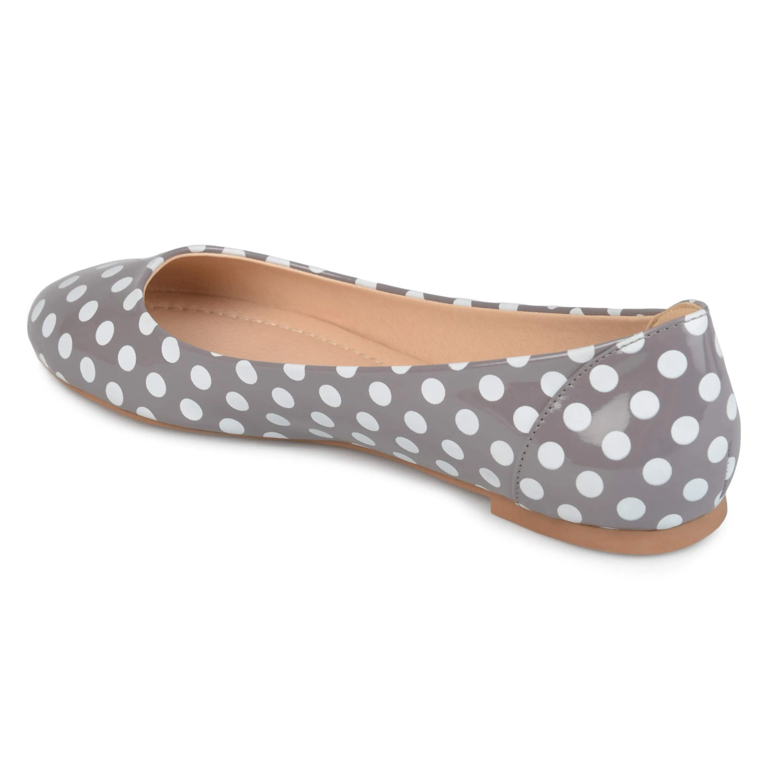 Brinley Co. Womens Comfort Sole Faux Leather Round Toe Flats Dot, 8 Regular US