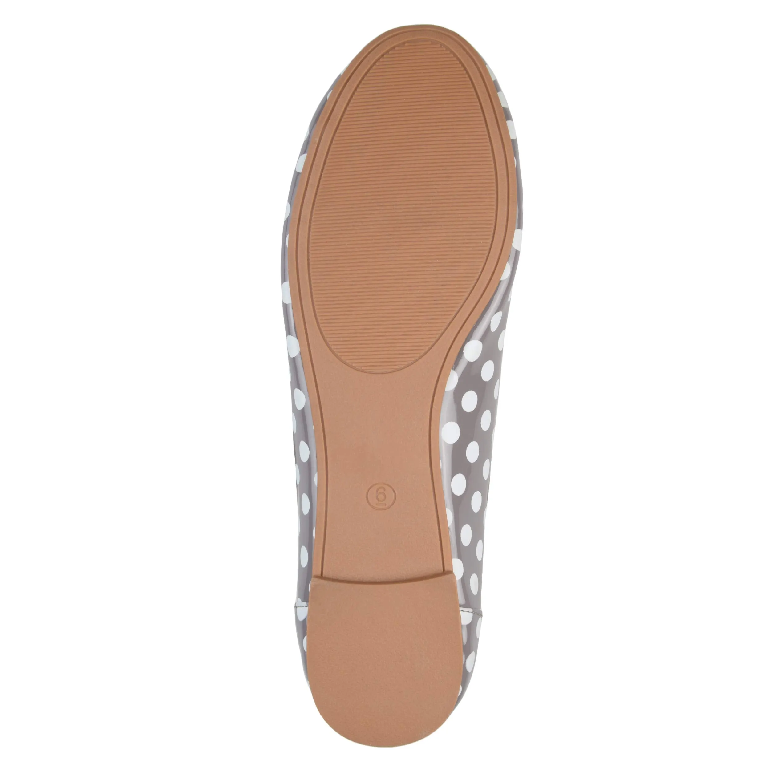 Brinley Co. Womens Comfort Sole Faux Leather Round Toe Flats Dot, 8 Regular US