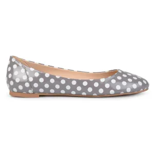 Brinley Co. Womens Comfort Sole Faux Leather Round Toe Flats Dot, 8 Regular US