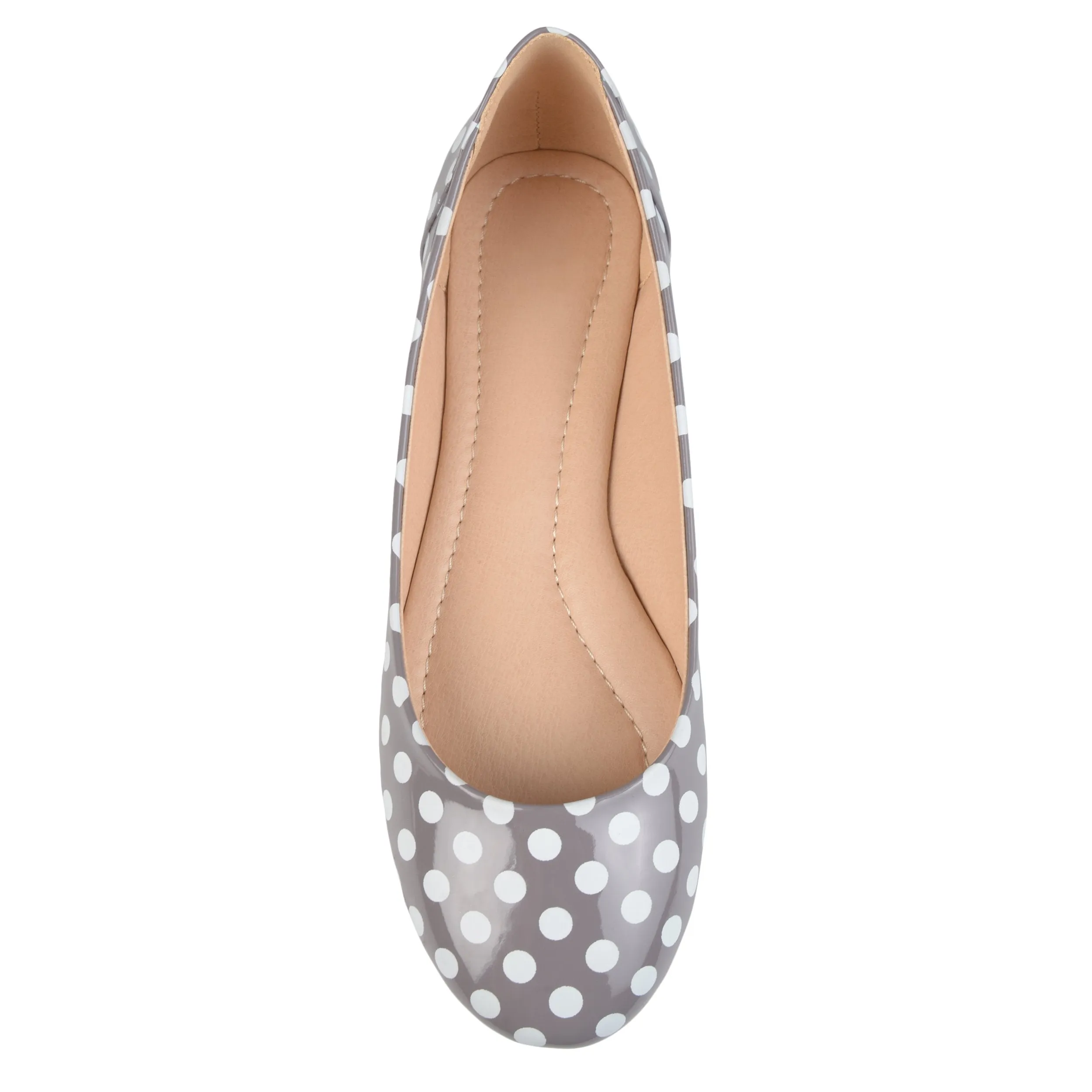 Brinley Co. Womens Comfort Sole Faux Leather Round Toe Flats Dot, 8 Regular US