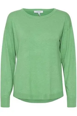 b.young Pimba round neck jumper in celery green