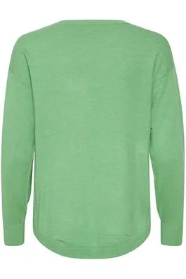 b.young Pimba round neck jumper in celery green