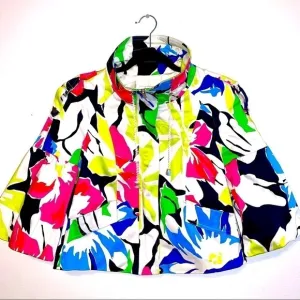 Caché JACKET cropped colorful floral Lightweight