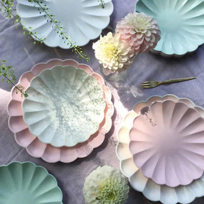 Candy Pink Scalloped Large Plates