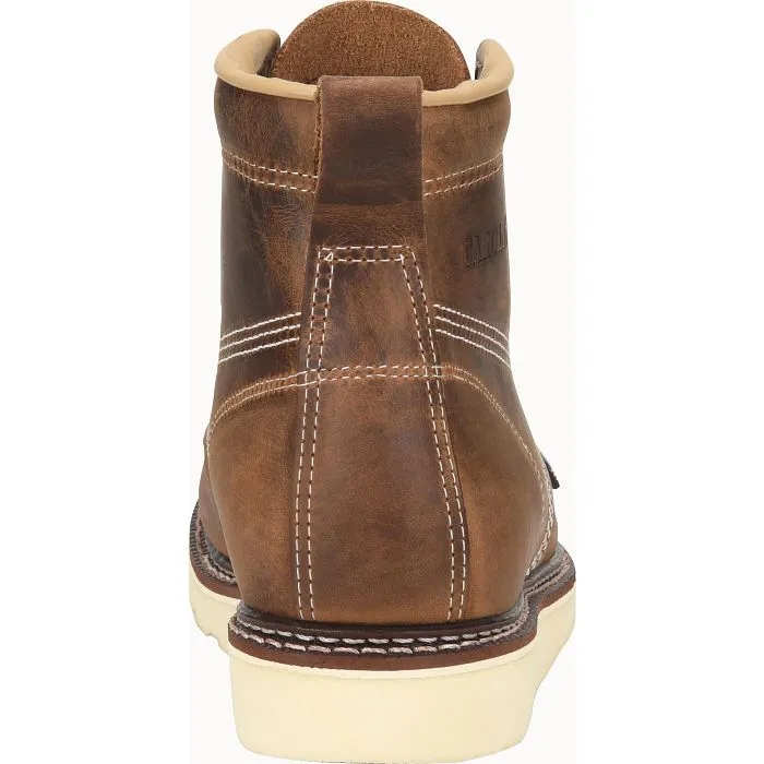 Carolina Men's Amped USA Made 6" Moc Toe Wedge Work Boot Brown - CA7011