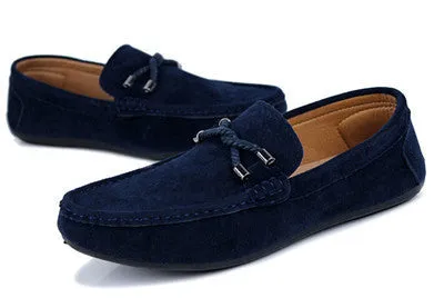 Casual Twisted Men Shoes Comfortable Men Loafers Driving Slip-on Solid Flock Flat Shoes XMR943