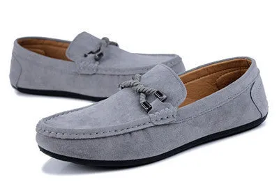 Casual Twisted Men Shoes Comfortable Men Loafers Driving Slip-on Solid Flock Flat Shoes XMR943