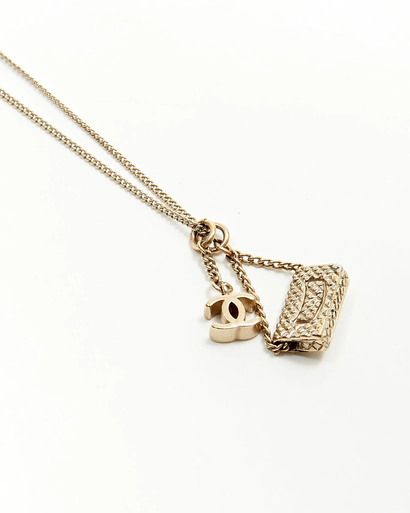 Chanel Antique Tone Chanel Flap & CC Logo Pendant Bracelet