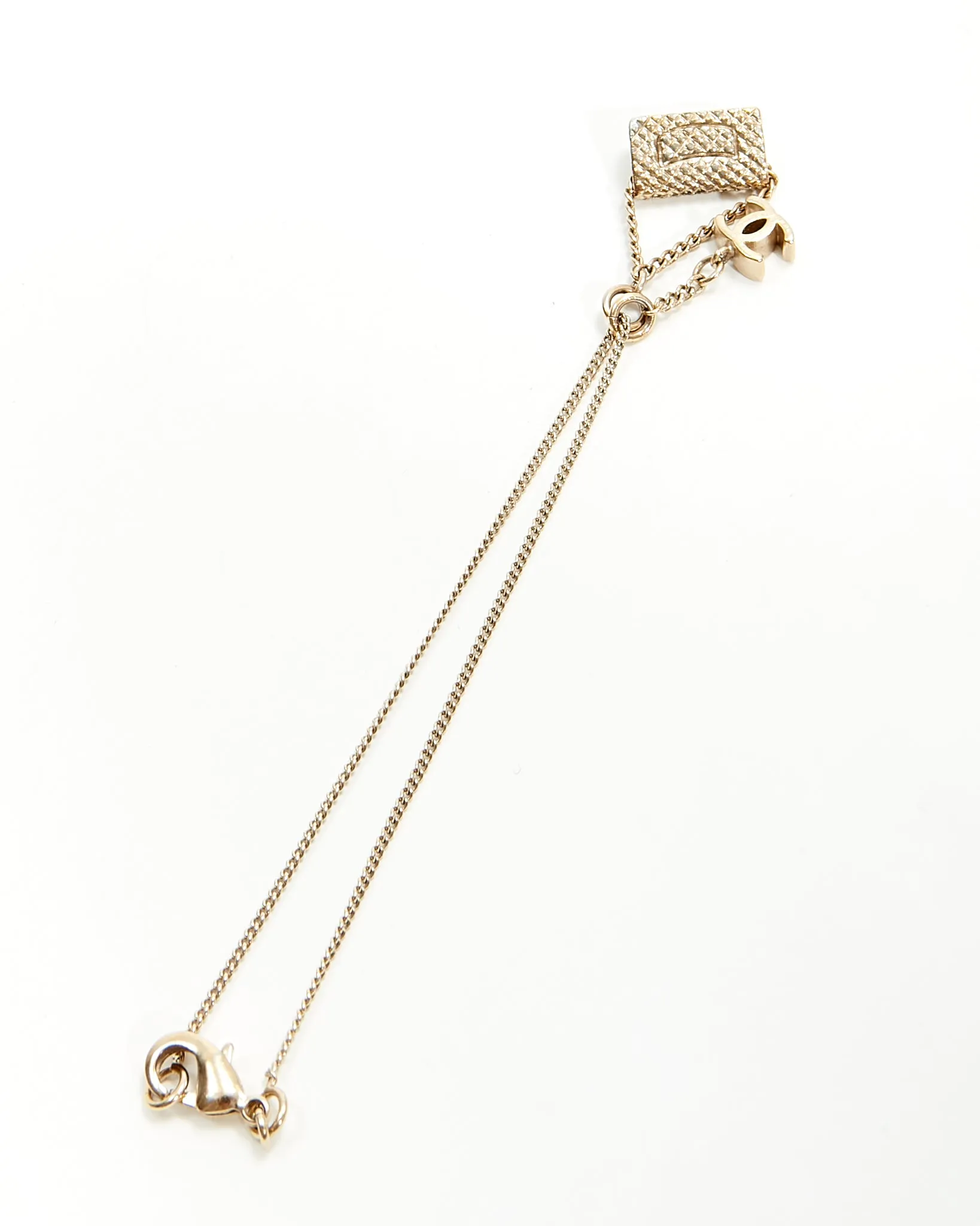 Chanel Antique Tone Chanel Flap & CC Logo Pendant Bracelet