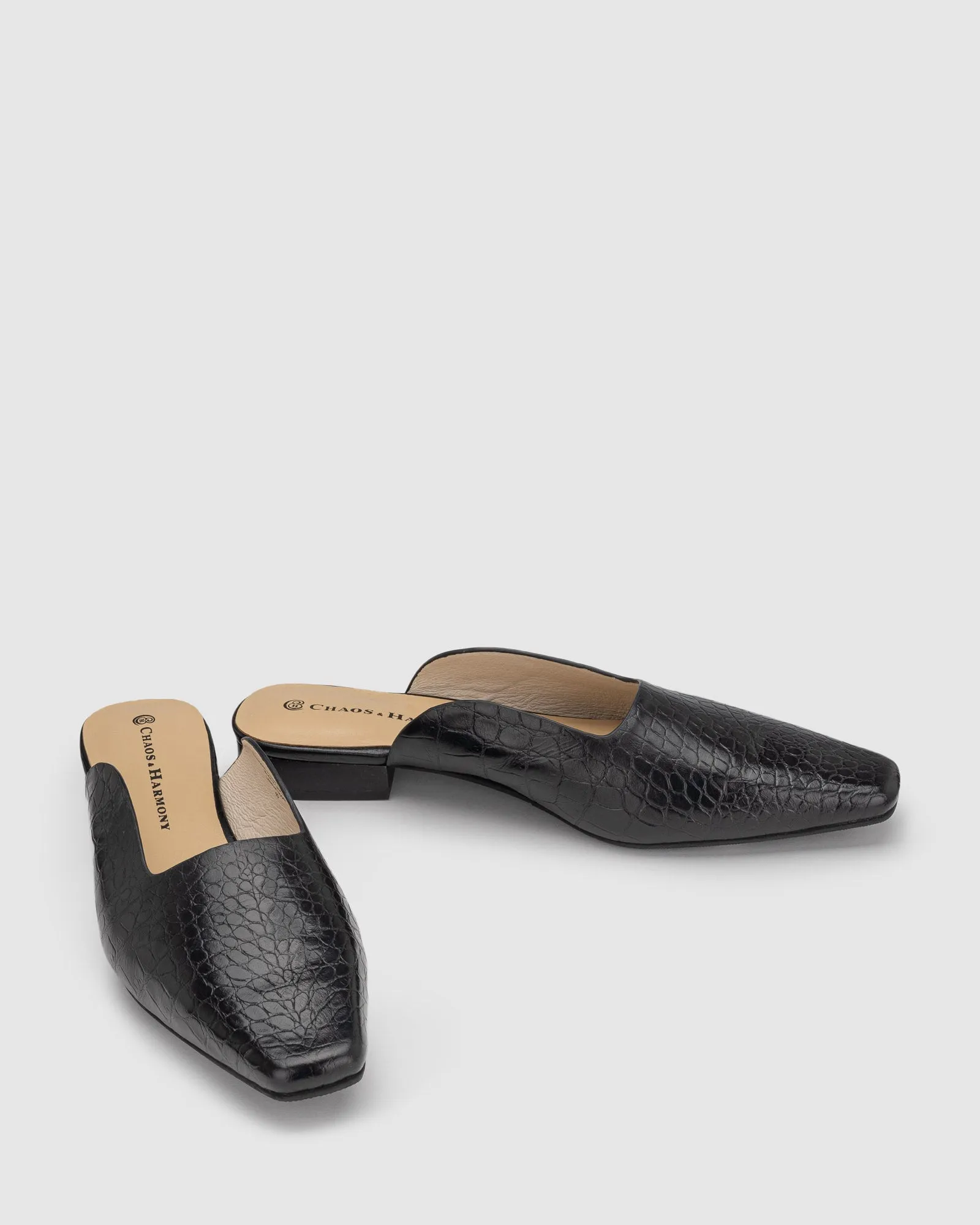 CHAOS & HARMONY LUCIA FLAT BLACK CROC