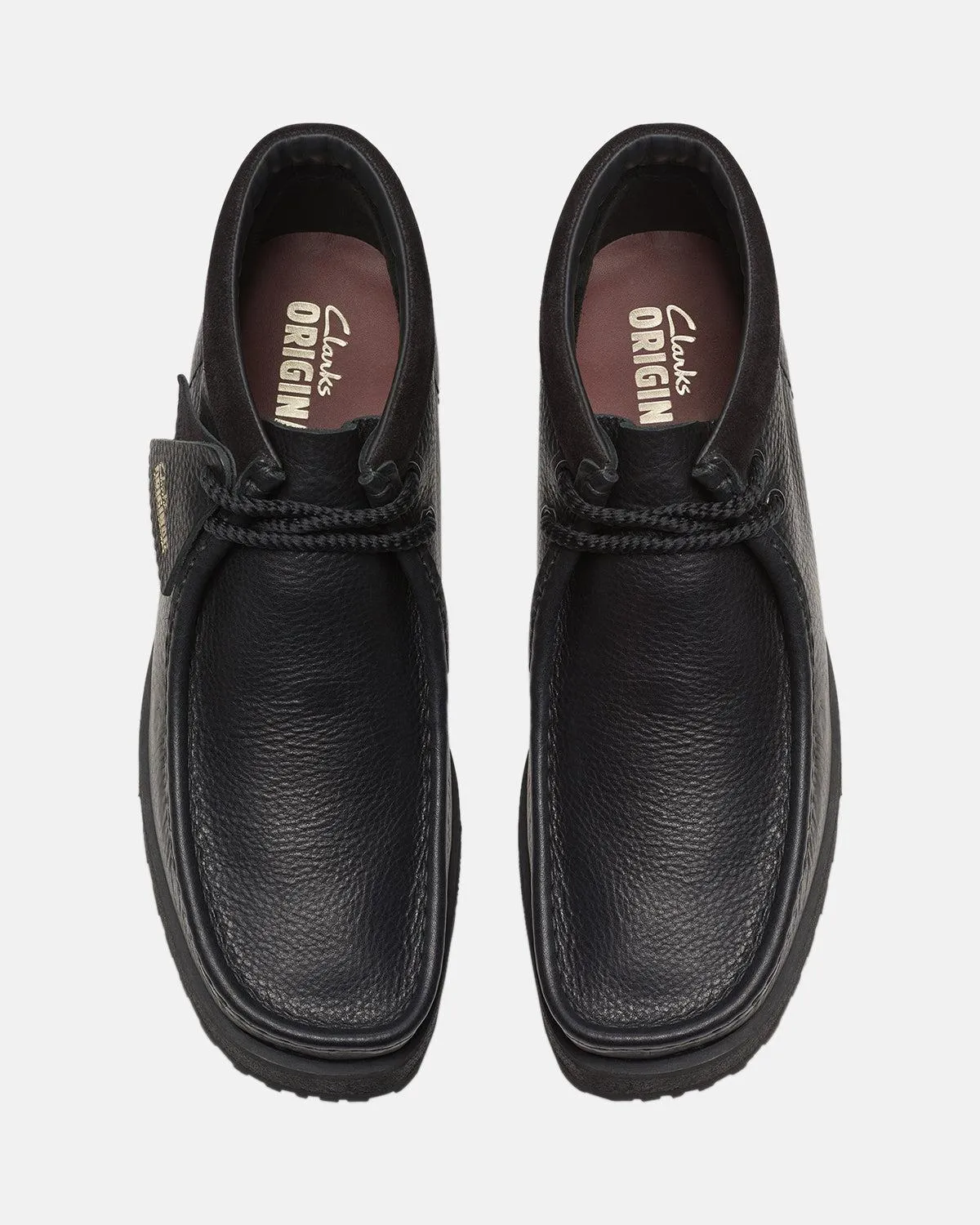 CLARKS ORIGINALS MENS WALLABEE SCOUT BOOTS BLACK LEATHER