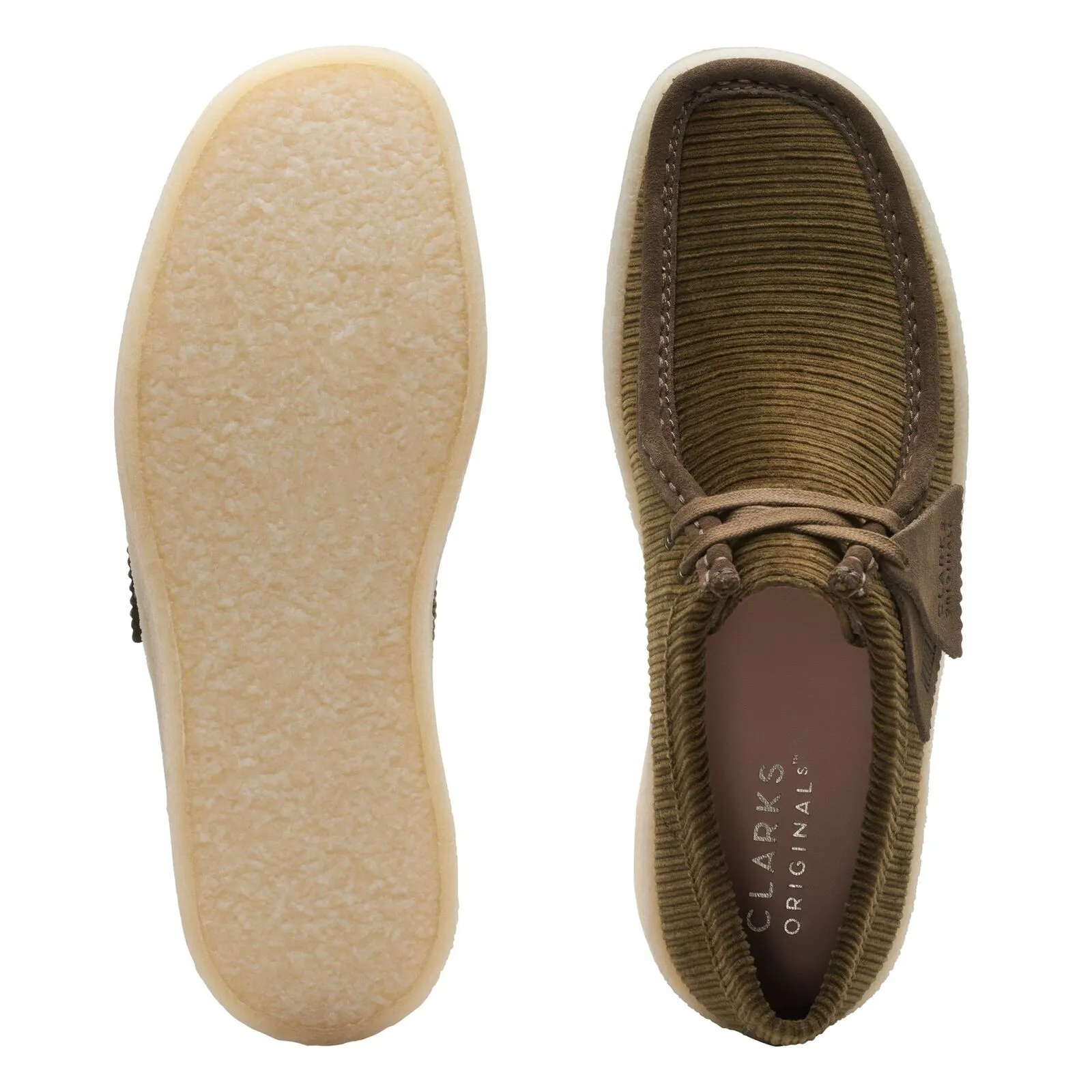 Clarks Women's Wallabee Cup Green Cord 26174037