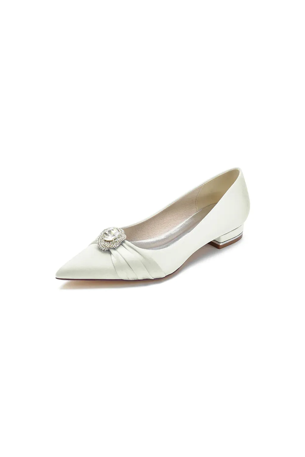 Cocktail Pointed Toe Flats With Crystal