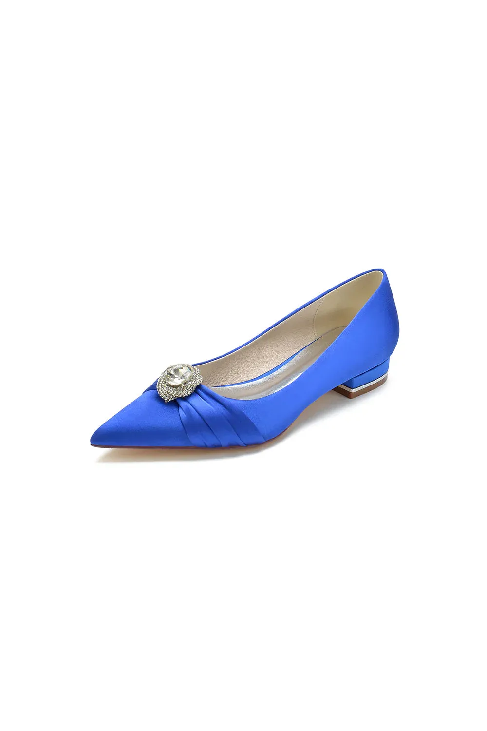 Cocktail Pointed Toe Flats With Crystal