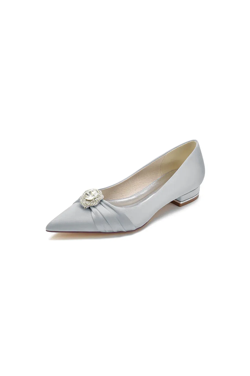 Cocktail Pointed Toe Flats With Crystal