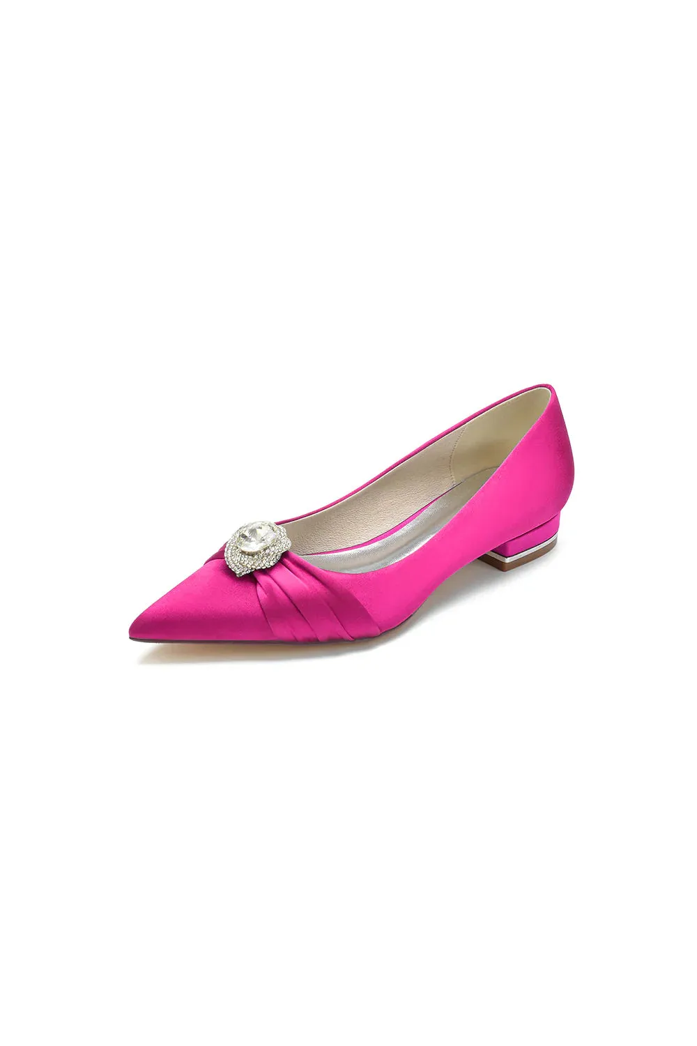 Cocktail Pointed Toe Flats With Crystal