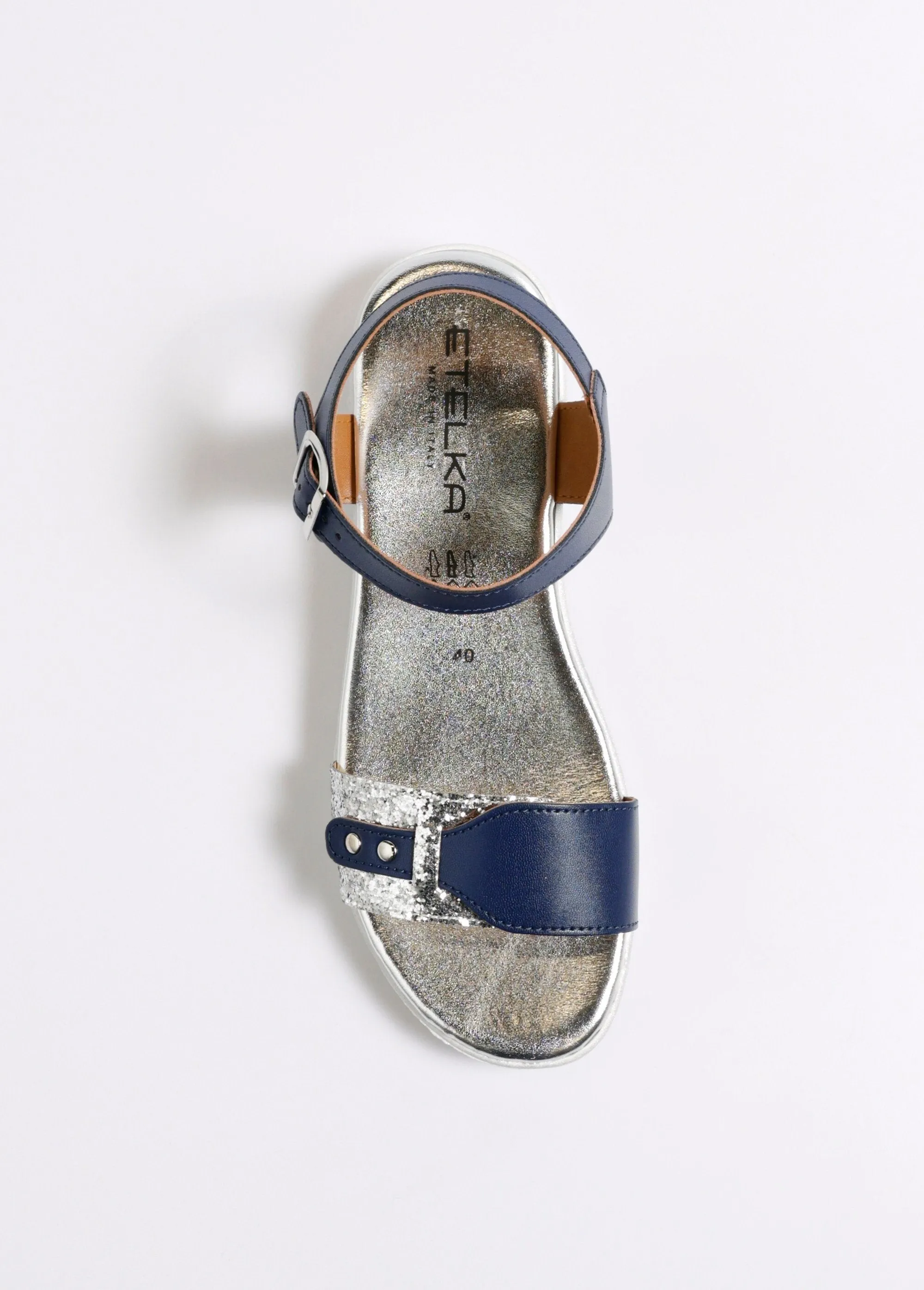 Comfort width glitter sandal