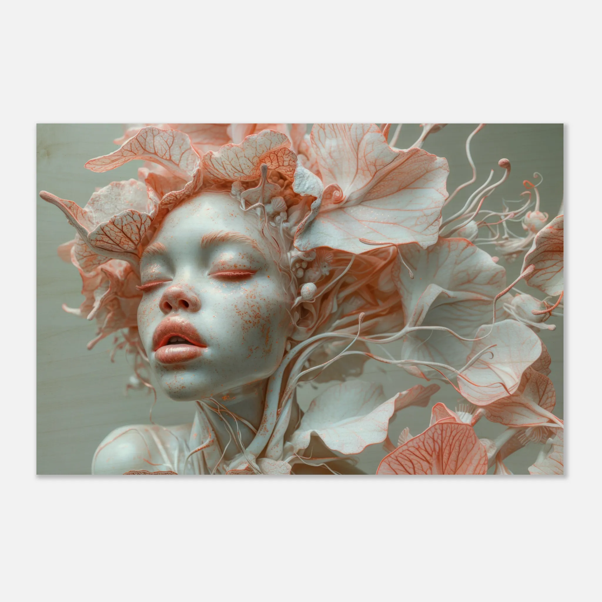 Coral Mermaid Wood Print