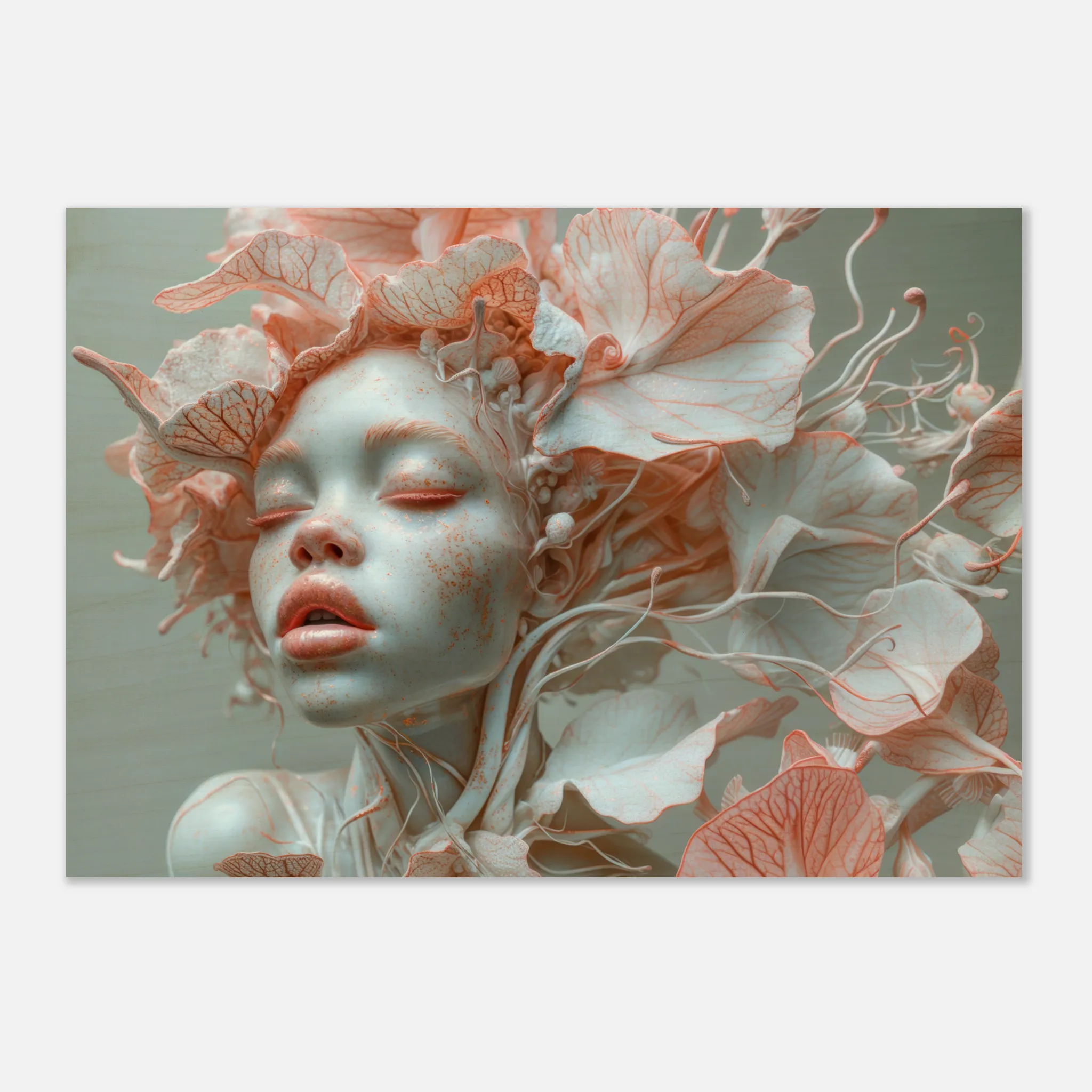 Coral Mermaid Wood Print