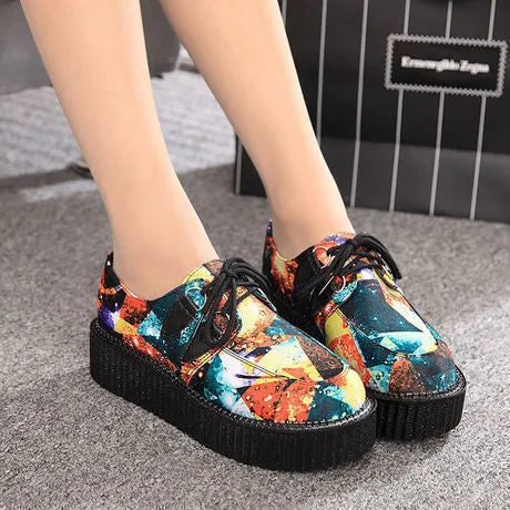 Creepers Shoes Woman plus size 35-41 platform Women Flats Shoes