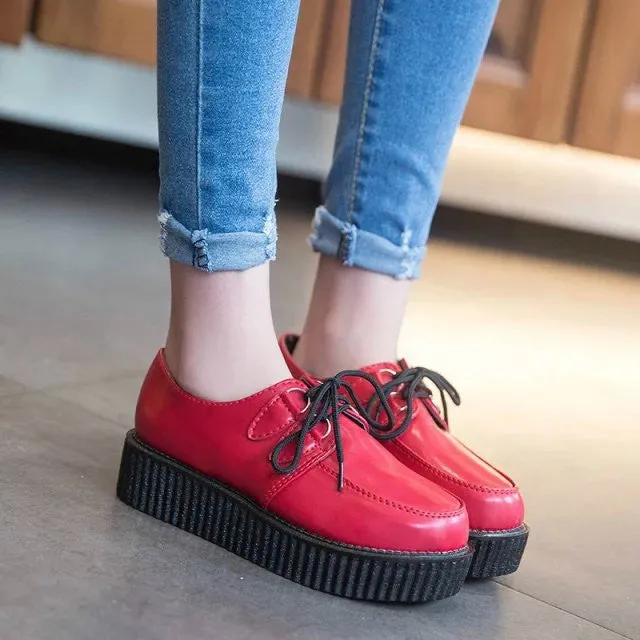 Creepers Shoes Woman plus size 35-41 platform Women Flats Shoes