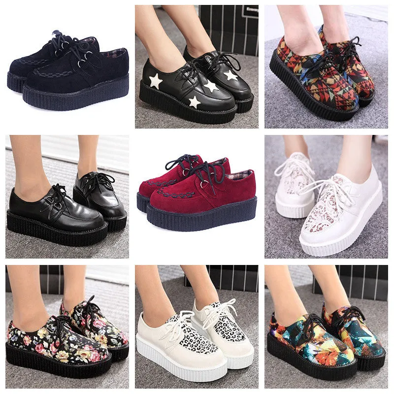 Creepers Shoes Woman plus size 35-41 platform Women Flats Shoes
