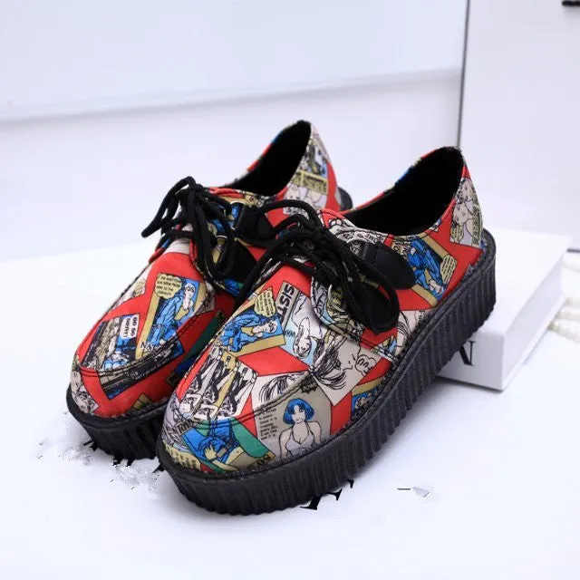 Creepers Shoes Woman plus size 35-41 platform Women Flats Shoes