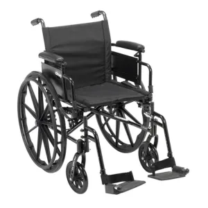 Cruiser X4 Lightweight Dual Axle Wheelchair with Adjustable Detachable Arms, Desk Arms, Swing Away Footrests, 20" Seat - 1 Each