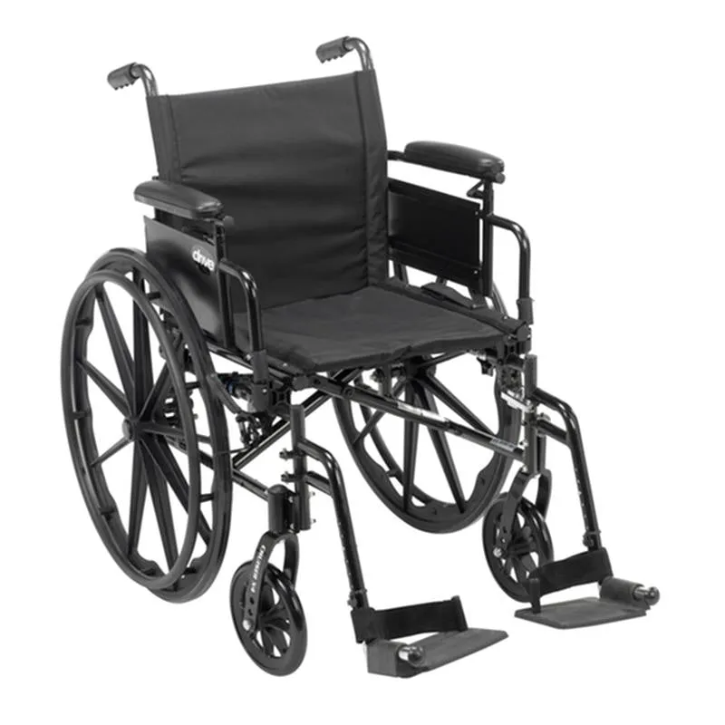Cruiser X4 Lightweight Dual Axle Wheelchair with Adjustable Detachable Arms, Desk Arms, Swing Away Footrests, 20" Seat - 1 Each
