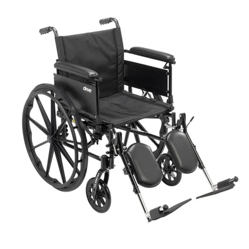 Cruiser X4 Lightweight Dual Axle Wheelchair with Adjustable Detachable Arms, Full Arms, Elevating Leg Rests, 18" Seat - 1 Each