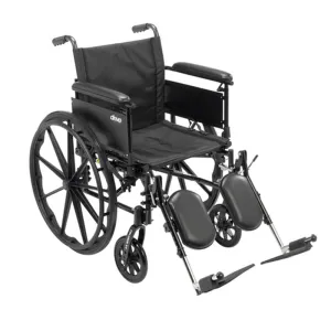 Cruiser X4 Lightweight Dual Axle Wheelchair with Adjustable Detachable Arms, Full Arms, Elevating Leg Rests, 18" Seat - 1 Each