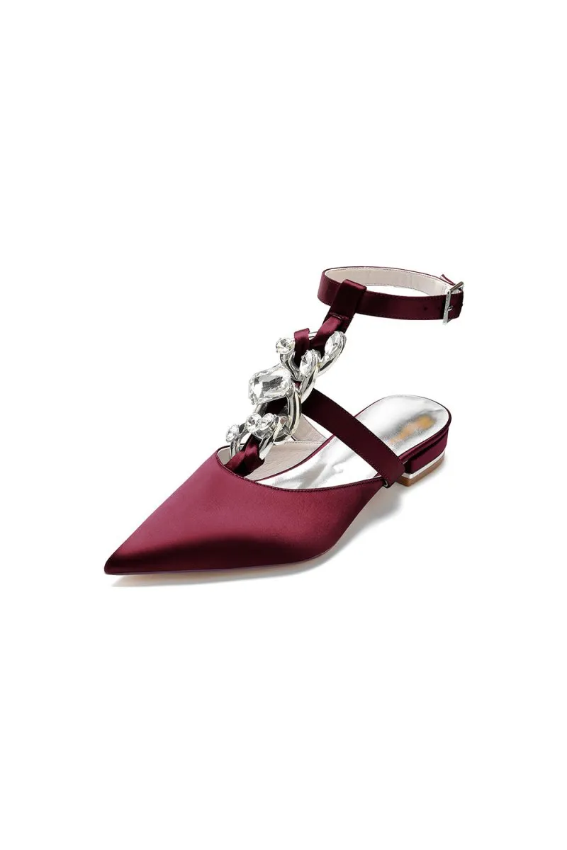 Crystal Chain Pointed Toe Flats