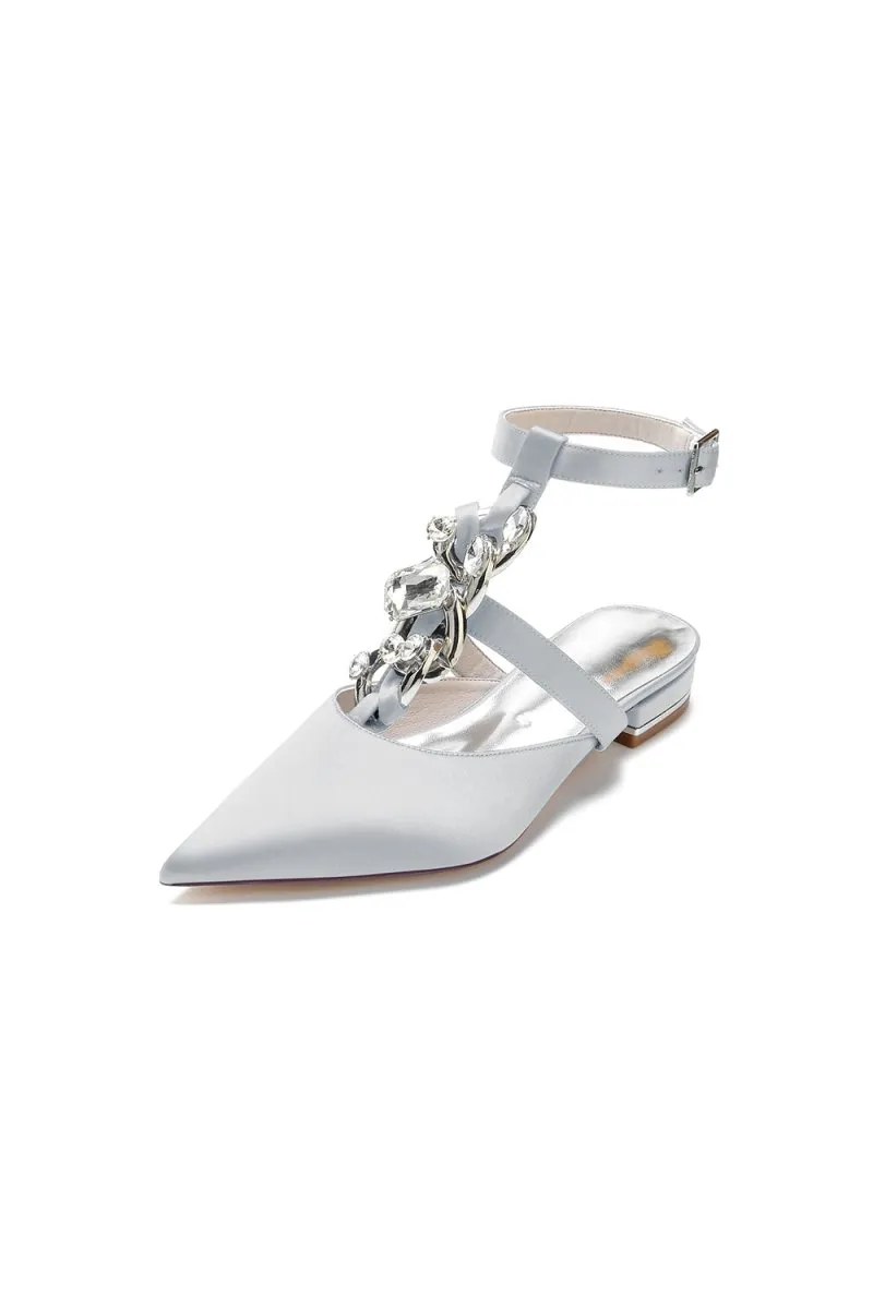 Crystal Chain Pointed Toe Flats