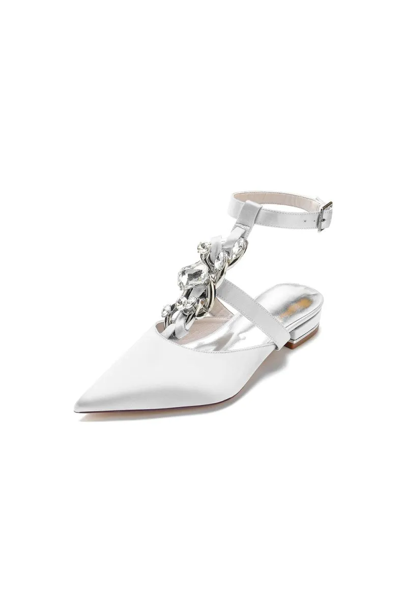 Crystal Chain Pointed Toe Flats